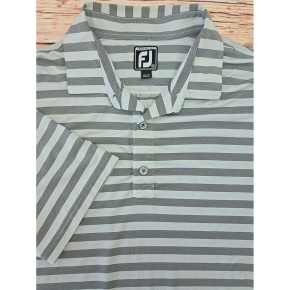 FootJoy FJ Mens Athletic Fit Golf Polo XL Striped Lisle - Picture 3 of 7